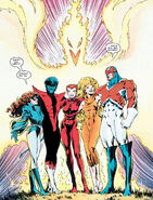 Captain Britain and his new team, Excalibur, from Excalibur Special Edition #1