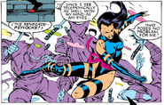 Striking against Hand ninjas From Uncanny X-Men #268