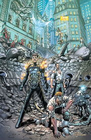 Nikola Tesla (Earth-616), Nathaniel Richards (Earth-616), Howard Stark (Earth-616) and Mina (Earth-616) from S.H.I.E.L.D. Vol 2 1 001