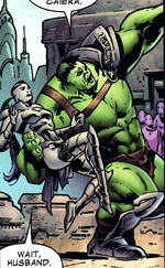 Hulk died saving Caiera (Earth-7121)
