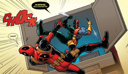 Evil Deadpool (Earth-616) vs. Wade Wilson (Earth-616) from Deadpool & the Mercs for Money Vol 1 5 001.png