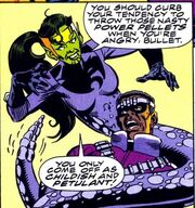 Lyja (Earth-982) and Bullet (Earth-982) from Fantastic Five Vol 1 2 0001.jpg