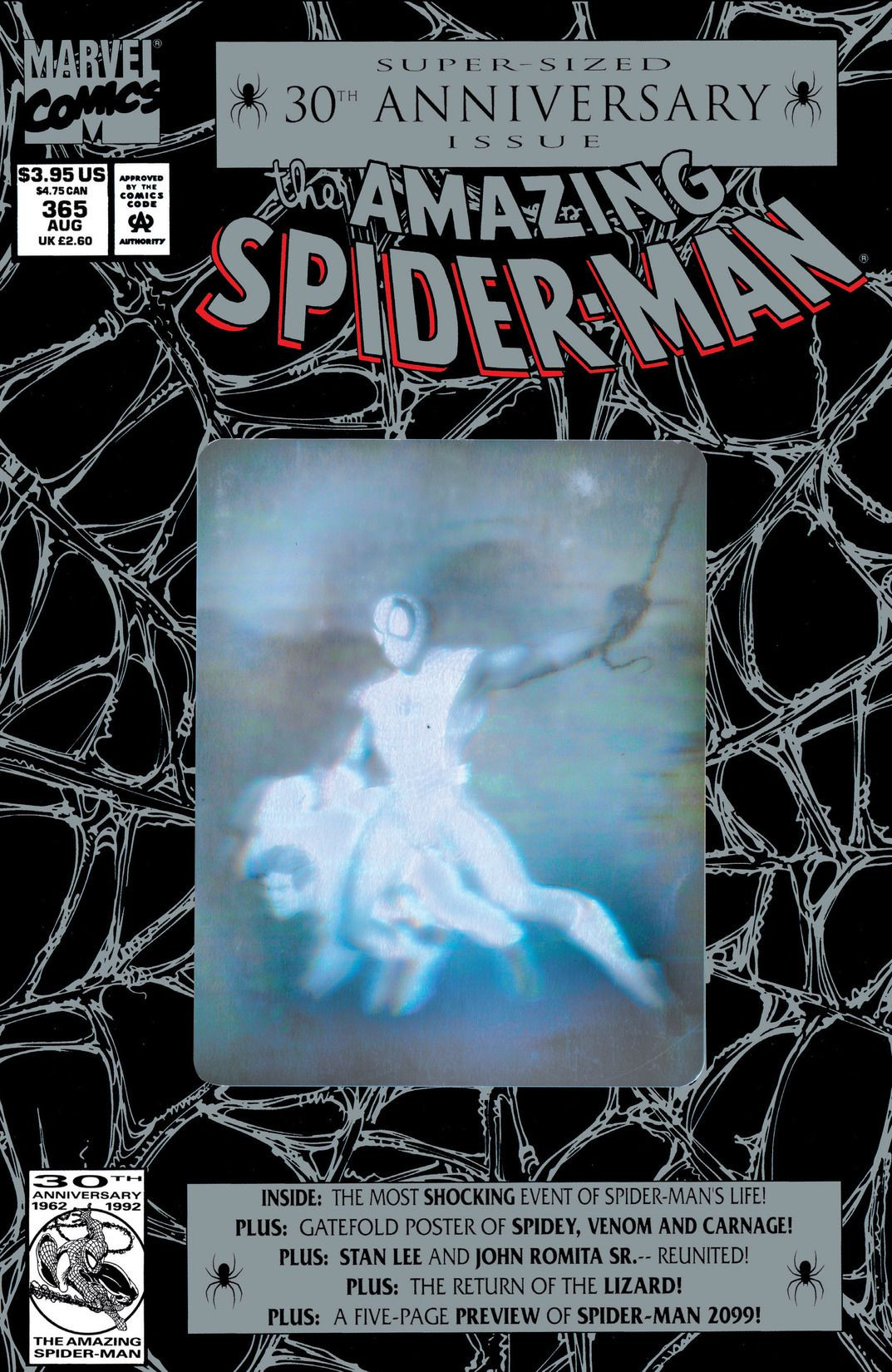 Gibi HQ The Amazing Spider Man Homem Aranha 30.º Aniversário! Holográfico!  1992