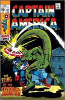 Captain America #122 "The Sting of the Scorpion!" Release date: November 5, 1969 Cover date: February, 1970