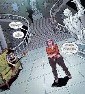 Runaways (Earth-616) in the Hostel (Bronson Canyon) from Runawys Vol 5 2