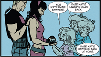 Katherine Bishop (Earth-616) and Clinton Barton (Earth-616) from All-New Hawkeye Vol 1 3 001