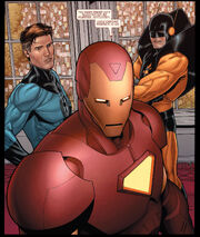 Reed Richards (Earth-616), Anthony Stark (Earth-616), and Criti Noll (Clone) (Earth-616) from Civil War Vol 1 1 001