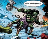 Monstrous Hulk recruited into Kang's Avengers (Earth-93128)