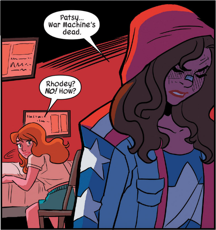 Patricia Walker (Earth-616) and America Chavez (Earth-616) from Patsy Walker, A.K.A. Hellcat! Vol 1 8.png