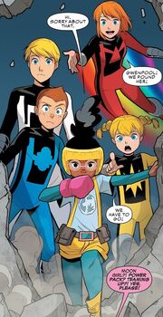 Power Pack (Earth-Unknown) and Lunella Lafayette (Earth-Unknown) from Unbelievable Gwenpool Vol 1 25 001