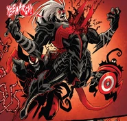 Carnage impaling Knull of Earth-64926 with All-Blood From Death of the Venomverse #5