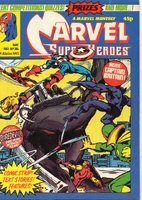 Marvel Super-Heroes (UK) Vol 1 385.jpg (118 KB) Available Marvel Super-Heroes (UK) #385 "Attack of the Binary Beings" Release date: May 10, 1982 Cover date: May, 1982