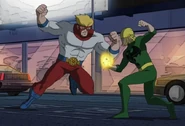 Fight with Iiron Fist from Ultimate Spider-Man S1E18
