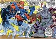 Steven Rogers (Earth-616) Captain America and the Avengers materialize in the year 1945 from Avengers Vol 1 56.jpg (395 KB)