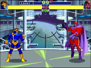 Scott Summers (Earth-30847) and Max Eisenhardt (Earth-30847) from X-Men Children of the Atom (arcade game) 001