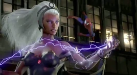 Ororo Munroe (Earth-TRN219) and Peter Parker (Earth-TRN219) from Marvel Avengers Battle for Earth 0001
