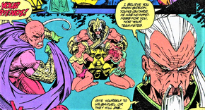 Gideon (Earth-616) and Garbha-Hsien (Earth-616) from X-Force Vol 1 23 001.png