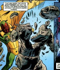 Carl Creel (Earth-9997) and Vision (Earth-9997) from Universe X Vol 1 4 001