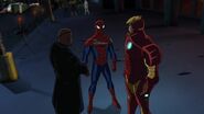 Peter Parker (Earth-12041), Anthony Stark (Earth-12041) and Nicholas Fury (Earth-12041) from Ultimate Spider-Man (animated series) Season 1 5 001