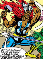 Thor Luke Cage found the Hammer of Thor (Earth-88255)