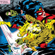 Jessica Drew rescuing Carol Danvers