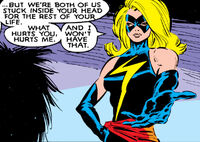 Carol Danvers (Earth-616) and Rogue (Anna Marie) (Earth-616) from Uncanny X-Men Vol 1 236 002