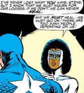 Monica Rambeau (Earth-616) and Steven Rogers (Earth-616) from Avengers Vol 1 277 001