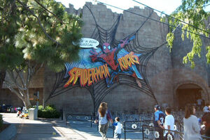 Spider-Man Rocks! was a musical stage show held in the Castle Theatre from 2002 to 2004, before being replaced by Fear Factor Live! in 2005.