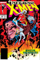 Uncanny X-Men #243 "Inferno, Part the Fourth: Ashes!" Release date: December 20, 1988 Cover date: April, 1989