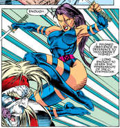 Attacking Omega Red and revealing she was not under the influence of the Hand From X-Men (Vol. 2) #7