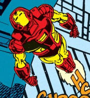 Anthony Stark (Earth-616) with Space Armor MK II from Iron Man Vol 1 278 002
