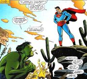 Bruce Banner (Earth-7642) and Kal-El (Earth-7642) from Incredible Hulk vs. Superman Vol 1 1 001