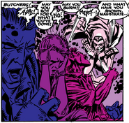 Infligiendo dolor telepáticamente a los Magistrados de Genoshan De Uncanny X-Men #236