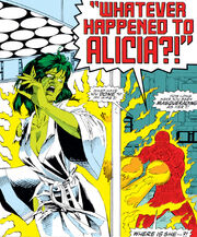 Lyja (Earth-616) and Jonathan Storm (Earth-616) from Fantastic Four Vol 1 358 001