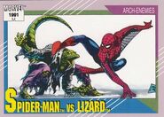 Peter Parker vs. Curtis Connors (Earth-616) from Marvel Universe Cards Series II 0001