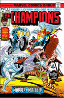 Champions #4 "Murder at Malibu!" Release date: December 23, 1975 Cover date: March, 1976