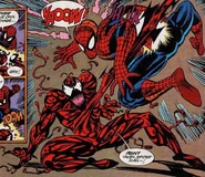 Cletus Kasady (Earth-616), Carnage (Symbiote) (Earth-616), and Peter Parker (Earth-616) from Web of Spider-Man Vol 1 101 001.jpg (176 KB)
