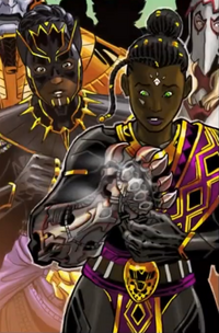 Anathi (Kingdom of Wakanda) (Earth-TRN517) and Shuri (Kingdom of Wakanda) (Earth-517) from Marvel Realm of Champions Elegy Season 1 2 001