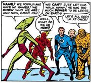 Impossible Man (Earth-616) and Fantastic Four (Earth-616) from Fantastic Four Vol 1 11 001