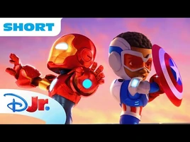Meet Captain America! 💪😎 - Meet Iron Man and his Awesome Friends - @disneyjr x @MarvelHQ