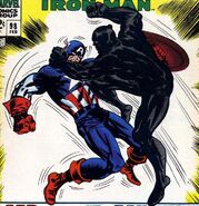 Steven Rogers (Earth-616) Captain America vs the Black Panther from Tales of Suspense Vol 1 98