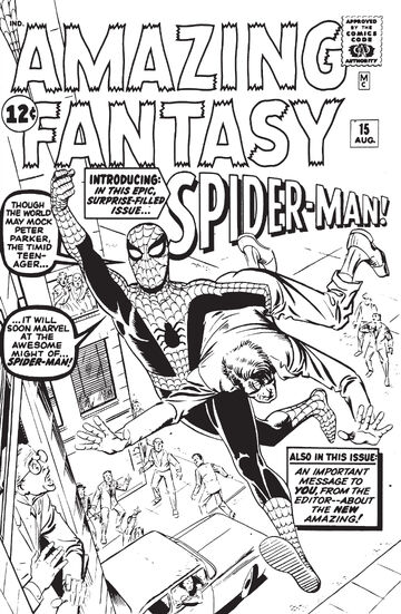 Spider-Man Amazing Fantasy #15 Comic Cover Framed Art Print