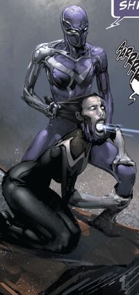 Frances Barrison (Earth-616), Tanis Nieves (Earth-616), and Scorn (Symbiote) (Earth-616) from Carnage Vol 1 5 002
