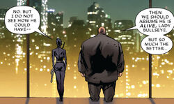 Lady Bullseye (Earth-616) and Wilson Fisk (Earth-616) from Dark Reign The List - Daredevil Vol 1 1 0001