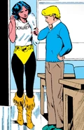 Con Doug, vistiendo una camiseta junto con su disfraz De New Mutants Annual #2
