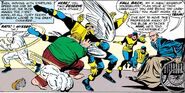 The X-Men fighting the Blob.