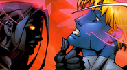 Fighting Archangel as the Dread Queen of Kuragari From Psylocke and Archangel Crimson Dawn #4