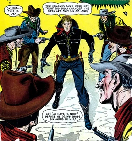 Phantom Raiders (Earth-616) and Clay Harder (Earth-616) from Wild West Vol 1 1 Cover
