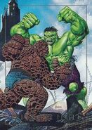 Benjamin Grimm and Bruce Banner (Earth-616) from Marvel Masterpieces Trading Cards 1992 Battle Cards 0001