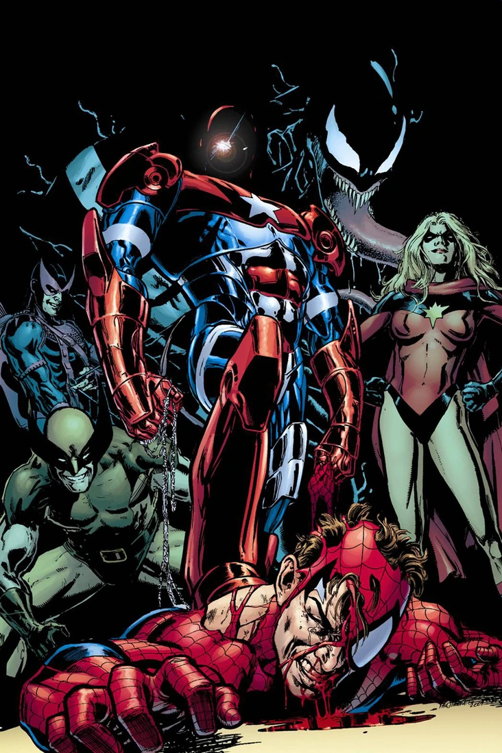 I find it spectacular that actually looks like it hurts me fantastic 😆 But  hey spectacular tacular Spider-Man dum da da dum . Spider-Man in Civil War  Vol. 1 #7, image size:732x1098